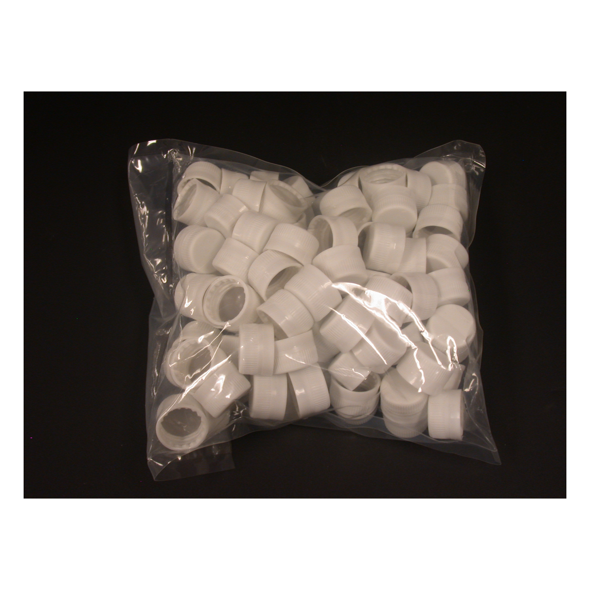 Plastic PET Caps, 100/Bag